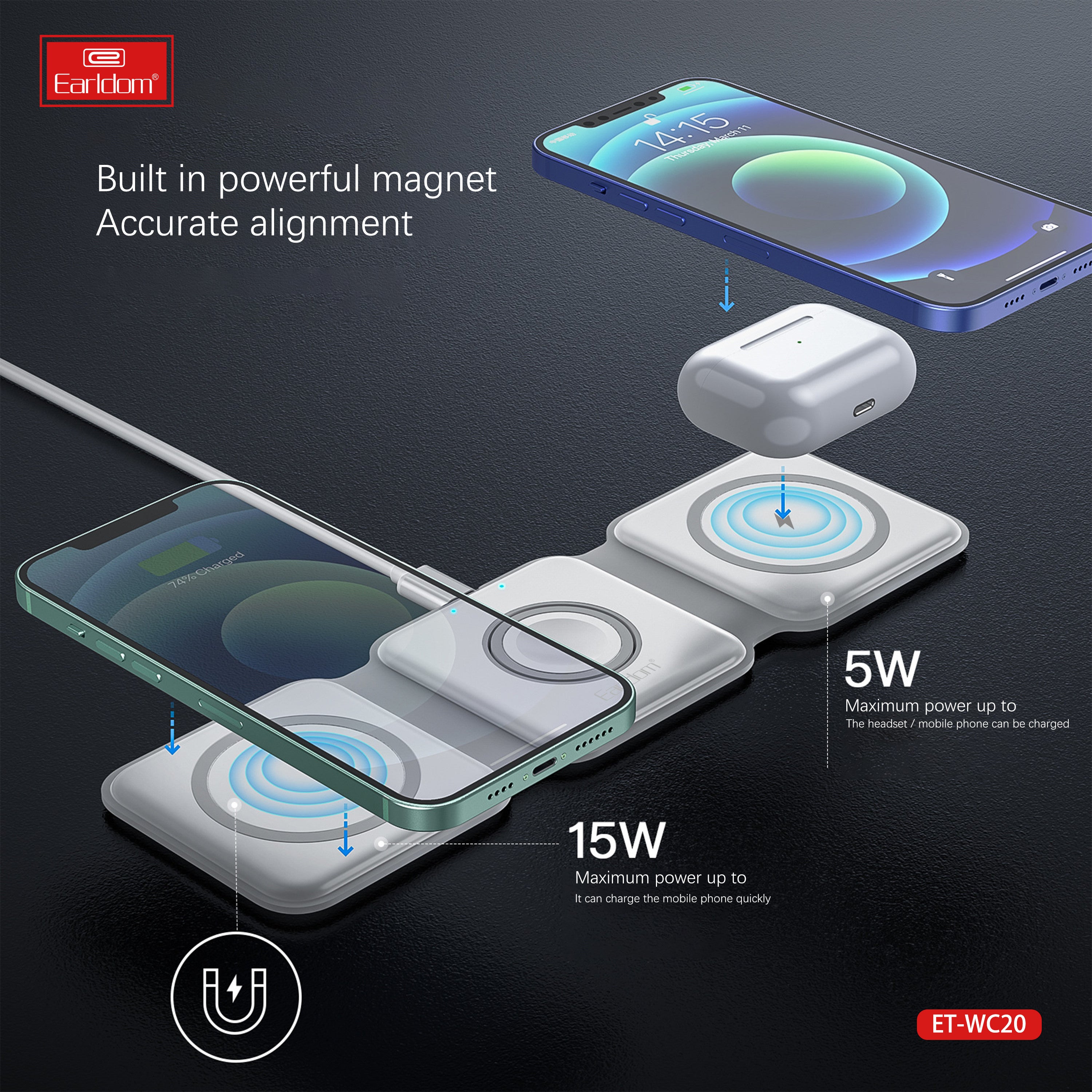 Eardlom Magnetic Wireless Charger - Eardlom Magnetic Wireless Charger -